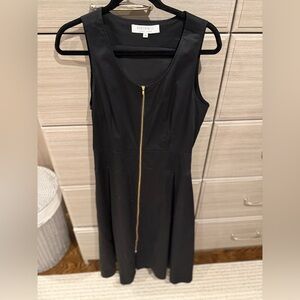 Hunter Bell Thompson dress Black Sleeveless Dress with Gold Zipper and pockets